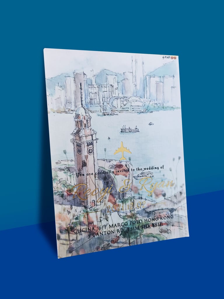 布紋紙喜帖
