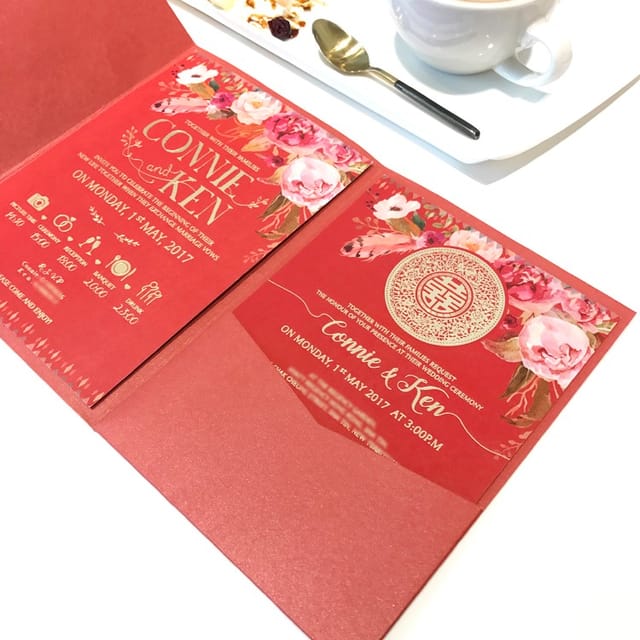 傳統大紅囍帖/請帖